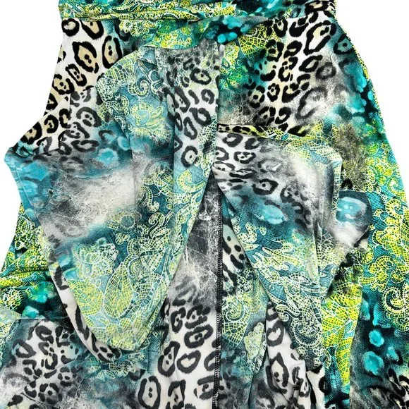 LaBelle Multi Print Fit and Flare Dress (M) - Picture 6 of 11